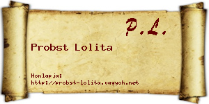 Probst Lolita névjegykártya